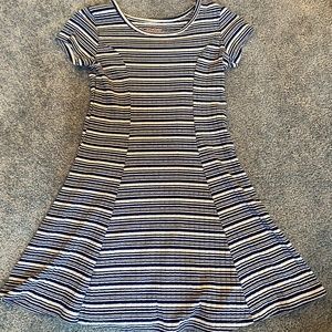 Girls Blue and White striped dress